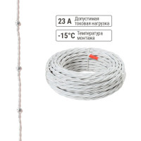 Ретро провод TDM ELECTRIC "Эко" 2x1,5 витой ГОСТ белый 50м SQ2801-0101
