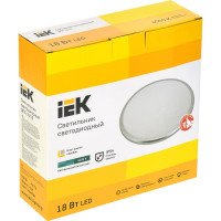 Светильник IEK LED ДПБ 3103 18Вт, IP54, 4000K, круг, серебро LDPB0-3103-18-4000-K01