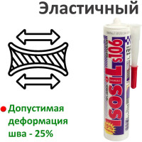 Герметик силиконовый нейтральный Isosil S106, черный, 280 мл 1060711