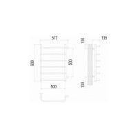 Полотенцесушитель водяной Стандарт П6 500x600 бп500 Terminus 4670078530349