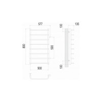 Полотенцесушитель водяной Стандарт П8 500x800 бп500 Terminus 4670078530387