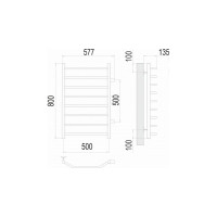 Полотенцесушитель водяной Виктория П8 500x800 бп500 Terminus 4670078530110