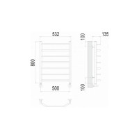 Полотенцесушитель водяной Виктория П8 500x800 Terminus 4670078530134