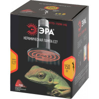 Инфракрасная лампа ЭРА FITO-150W-НQ керамическая, CeramiHeat, для брудера, рептилий 150 Вт Е27, Б0052716
