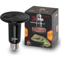 Инфракрасная лампа ЭРА FITO-150W-НQ керамическая, CeramiHeat, для брудера, рептилий 150 Вт Е27, Б0052716