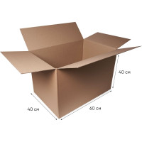 Картонная коробка PACK INNOVATION 60x40x40 см, без ручек, объем 96 л, 5 шт IP0GK604040-5