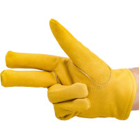 Утепленные кожаные перчатки из лицевой кожи S. GLOVES SOBAT размер 09 31999-09