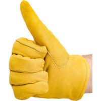 Утепленные кожаные перчатки из лицевой кожи S. GLOVES SOBAT размер 09 31999-09