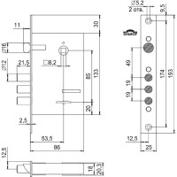 Врезной замок Эльбор Кремень 1.04.27