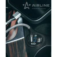 Встраиваемая влагозащищенная USB-розетка Airline с 2 портами и вольтметром, вкл/выкл, 5 В, 2.1 А + 2.1 А AEBJ203