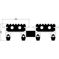 Грязезащитная придверная решетка ООО ПК ЦентрВход Эксперт резина, размер 390x590 мм 731EX001