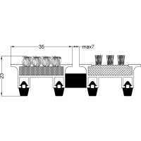Грязезащитная придверная решетка ООО ПК ЦентрВход Эксперт ворс-щетка, размер 390x590 мм 731EX006