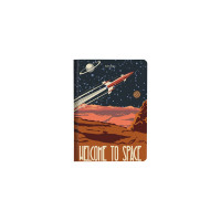 Блокнот BRAUBERG SpaceX с резинкой в клетку 96 листов, А5 145x203 мм, твердая обложка 113724
