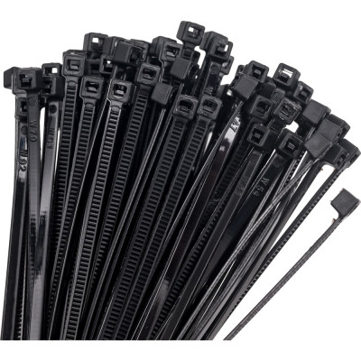 Стяжки Strong нейлоновые, черные, 2.5x100 мм, 100 шт. СTУ-24125100