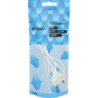 Провод с евроштекером duwi белый 1,5м H 03 VV-F 2x0,5 мм 28560 1