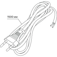 Провод с евроштекером duwi белый 1,5м H 03 VV-F 2x0,5 мм 28560 1