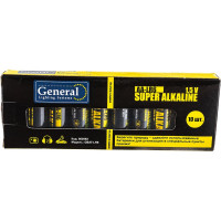 Батарейка General Lighting Systems GBAT-LR6 AA щелочная 10pcs/ shr+box (10/720) 800592