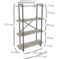 Стеллаж Металл-Завод GUTTA 151x92x34x4 патина/черный GS15192344P2