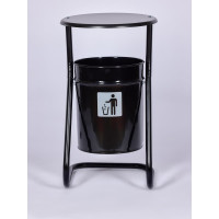 Урна ПРОФМЕТСТИЛЬ с крышкой, черная 503