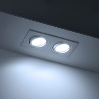 Встраиваемый потолочный светильник RITTER Artin, 2хGU5.3, 175х94х25мм, алюминий, белый 51425 1