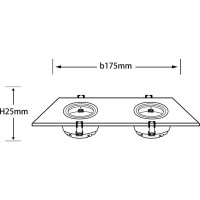 Встраиваемый потолочный светильник RITTER Artin, 2хGU5.3, 175х94х25мм, алюминий, черный 51426 8