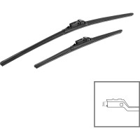 Комплект щеток стеклоочистителя HYBRID, 2 шт (60 см + 40 см), с адаптером SLIM TOP (2 шт) Heyner 020250