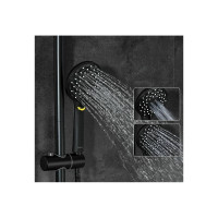Душевая система Gappo термостат G2490-6 лейка "Тропический душ" D225 черный 549469