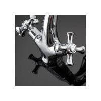 Смеситель для умывальника Gappo 1/2 кер G1042 крест, хром 519391