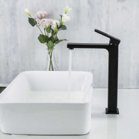 Смеситель для умывальника Gappo 35к G1017-62 высокий, литой, п/гайку, черный 544382