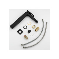 Смеситель для умывальника Gappo 35к G1017-62 высокий, литой, п/гайку, черный 544382