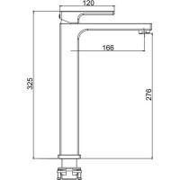 Смеситель для умывальника Gappo 35к G1017-62 высокий, литой, п/гайку, черный 544382