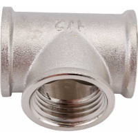 Тройник STI латунный Ду15 Ру16 никелированный D190-00074