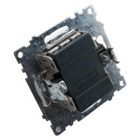 2-клавишный выключатель STEKKER с индикатором (механизм), GLS10-7102-02, 250В, 10А, серия Катрин, 39593