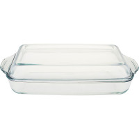 Стеклянная прямоугольная форма appetite 34x20x9 см 1.8 л с крышкой RCR2