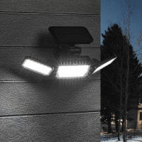 Светодиодный светильник с датчиком движения и освещения duwi Solar LED на солнечных батареях, 14Вт, 6500К, 850Лм, IP54, 3 режима, цвет черный 25028 9