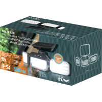 Светодиодный светильник с датчиком движения и освещения duwi Solar LED на солнечных батареях, 14Вт, 6500К, 850Лм, IP54, 3 режима, цвет черный 25028 9