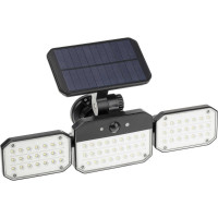 Светодиодный светильник с датчиком движения и освещения duwi Solar LED на солнечных батареях, 14Вт, 6500К, 850Лм, IP54, 3 режима, цвет черный 25028 9