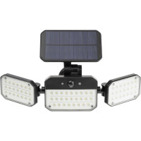 Светодиодный светильник с датчиком движения и освещения duwi Solar LED на солнечных батареях, 14Вт, 6500К, 850Лм, IP54, 3 режима, цвет черный 25028 9