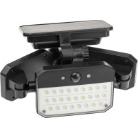 Светодиодный светильник с датчиком движения и освещения duwi Solar LED на солнечных батареях, 14Вт, 6500К, 850Лм, IP54, 3 режима, цвет черный 25028 9