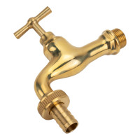 Вентиль для подключения шланга DOUBLE-LIN полированный, резьбовой, латунный 1/2" LL2052 B (1/2")