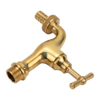 Вентиль для подключения шланга DOUBLE-LIN полированный, резьбовой, латунный 1/2" LL2052 B (1/2")