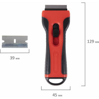 Скребок BRAUBERG SMART CLEAN для любых поверхностей (керамика, стекло, плитка), 5 лезвий 607457