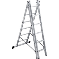 Алюминиевая 3-секционная лестница UFUK 3х6 ступеней 411306
