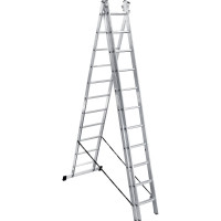 Алюминиевая 3-секционная лестница UFUK 3х11 ступеней 411311