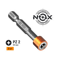 Бита с магнитной насадкой MAGNEO (2 шт; Pz2х50 мм; карта; Е6.3) NOX 330250-2