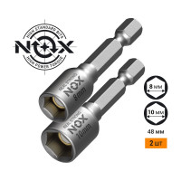 Ключ-насадка магнитная NUT SETTER (2 шт; 8/10x48 мм; карта) NOX 558102