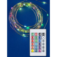 Светодиодная гирлянда на батарейках Uniel Роса ULD-S0500-050/DTB/3AA/RC RGB, IP20, DEW UL-00007248