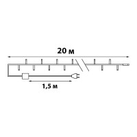 Светодиодная гирлянда Uniel ULD-S2000-200/DGA PINK, IP20 UL-00007310