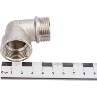 Угольник STI латунный Ду20 (3/4") Ру16 ВР/НР никелированный D270-05015