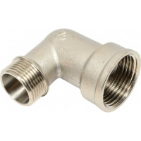 Угольник STI латунный Ду25х20 (1"x 3/4") Ру16 ВР/НР переходной, никелированный D270-05017